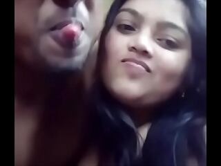 Indian sweetheart Smooching supernumerary to Titty